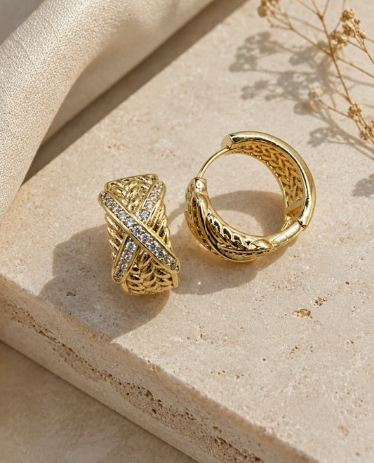 Woven Huggie Earrings