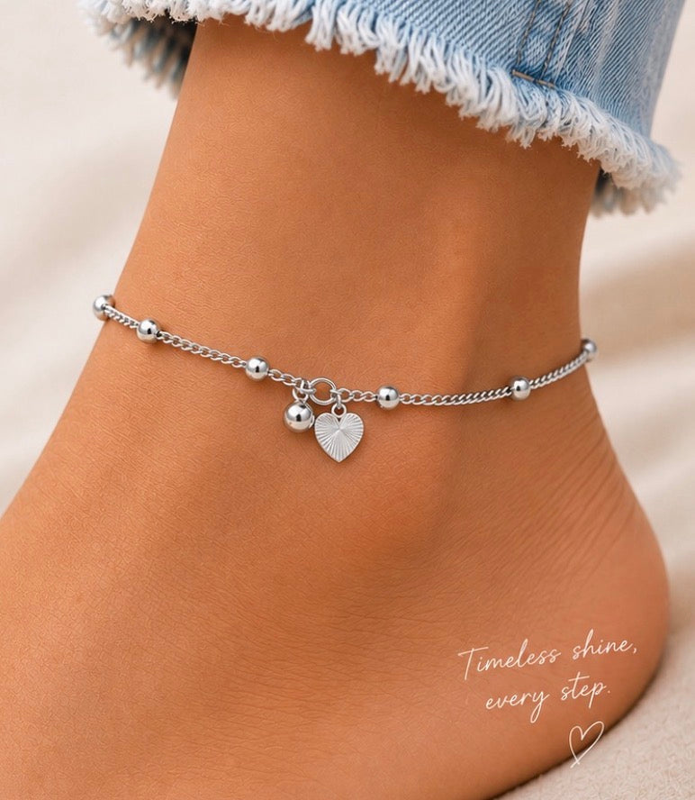 Silver Bead Anklet