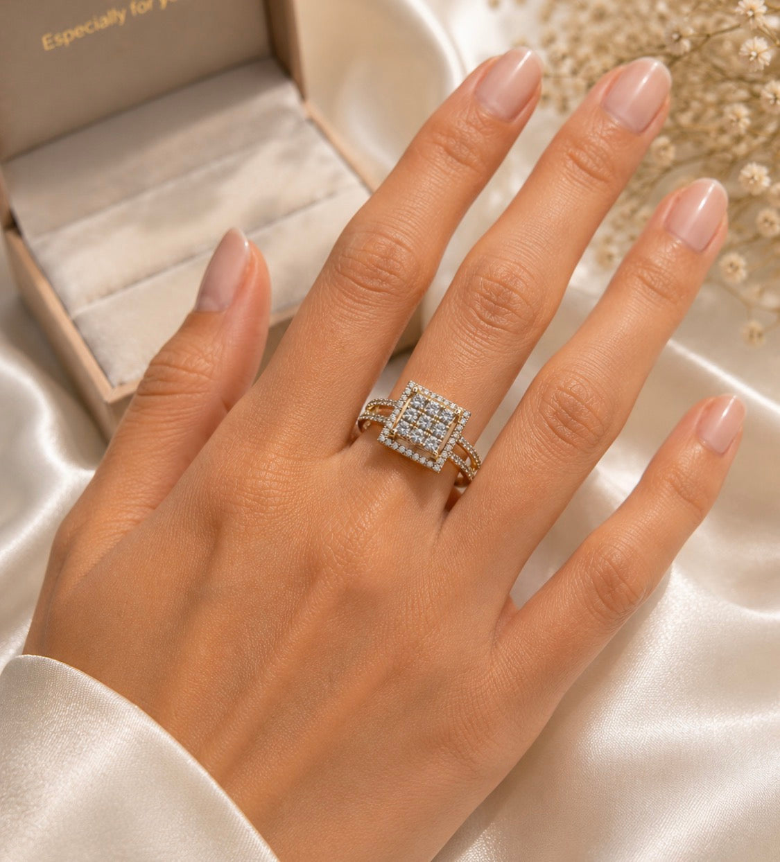 Square Sparkle Ring