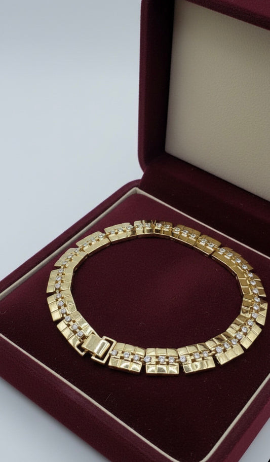 Zirconia link bracelet