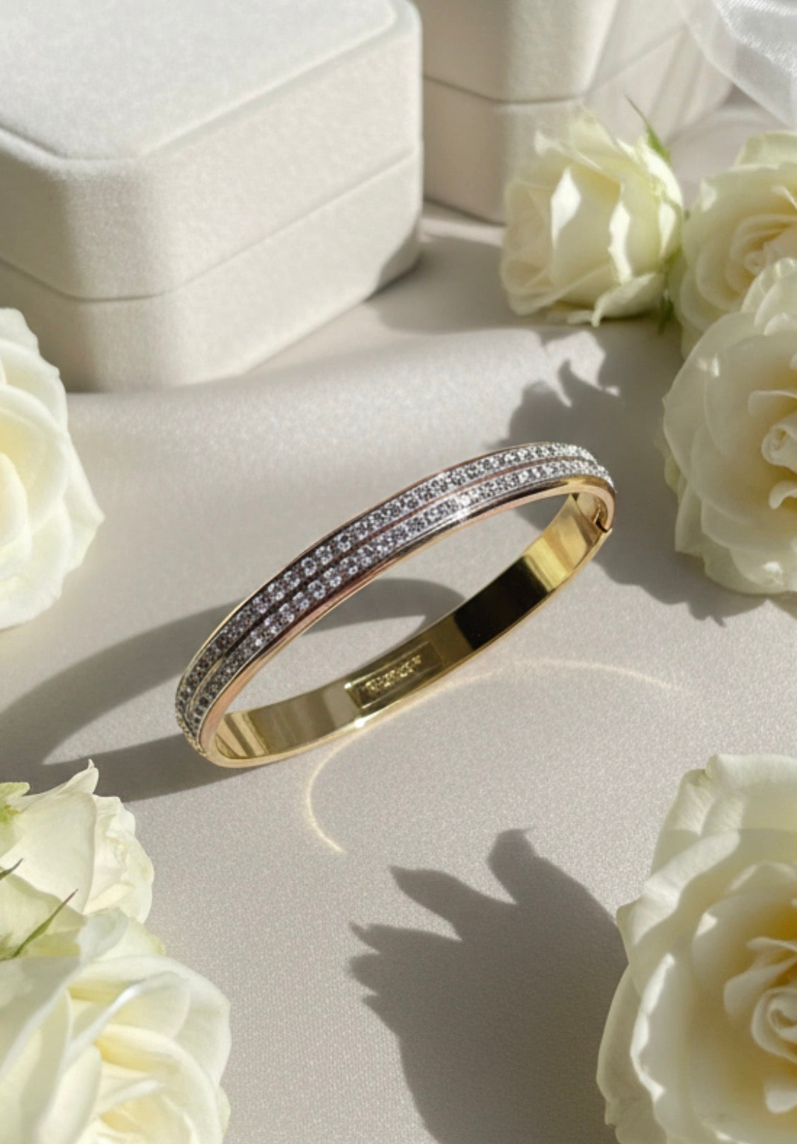 Tri-Color Oval Open Bangle