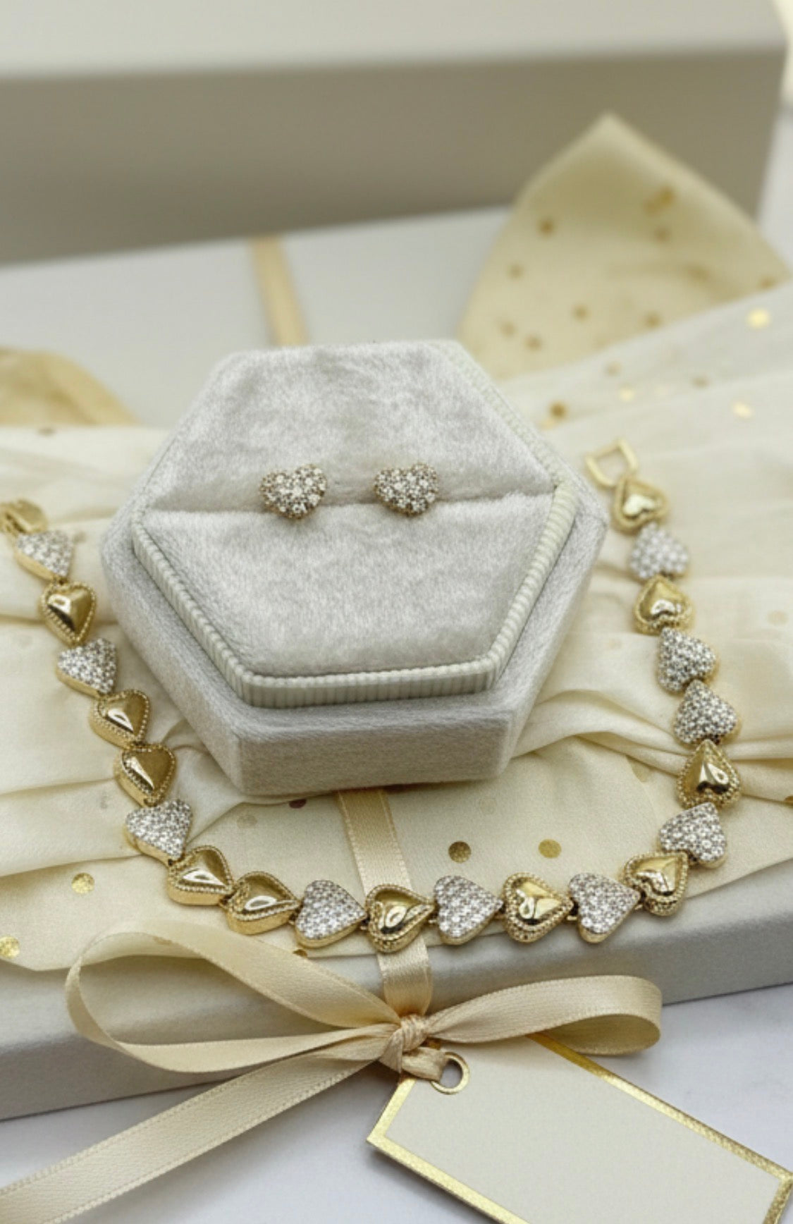 Heart Pavé Zirconia Jewelry Set