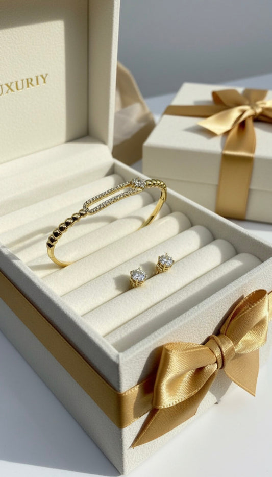 Open Bangle & Stud Earrings Set