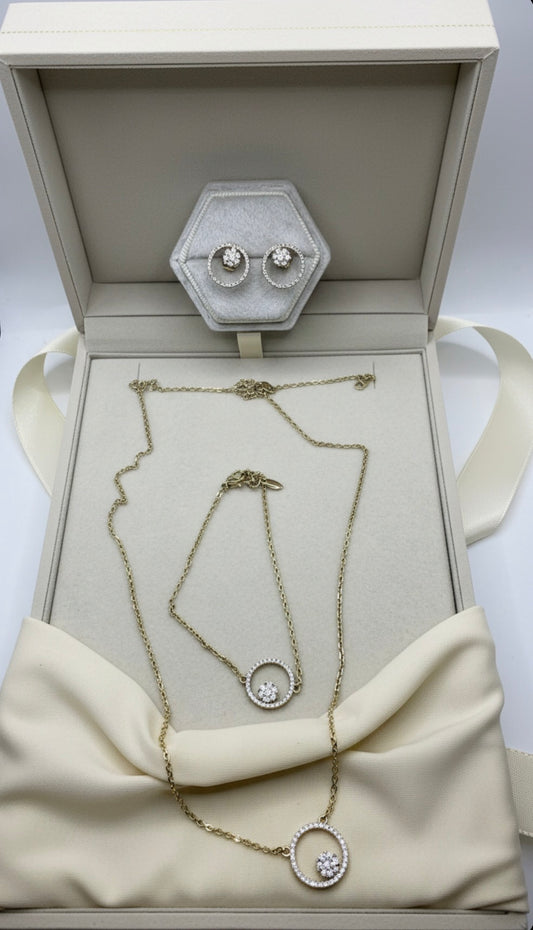 Halo Circle Jewelry Set