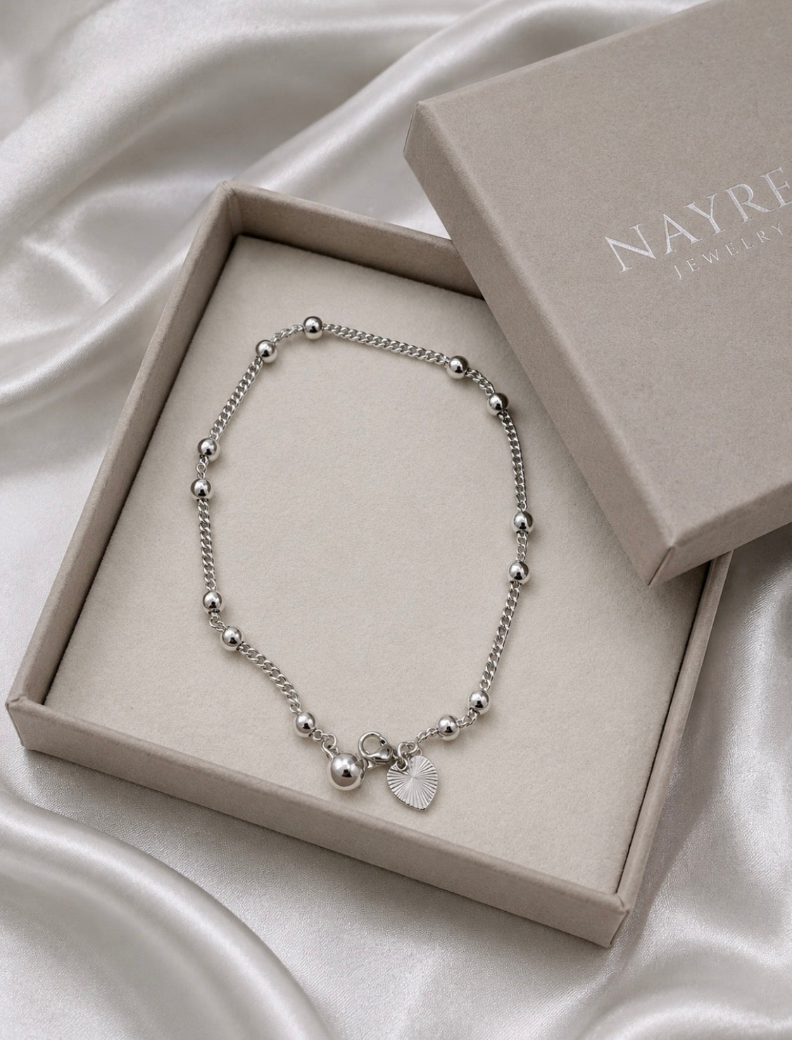 Silver Bead Anklet